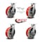 Service Caster 10'' Heavy Duty Red Poly on Cast Iron Caster Set 2 Swivel Lock 2 Brakes, 4PK CRAN-SCC-KP92S1030-PUR-RS-BSL-2-SLB2 - alternate 6